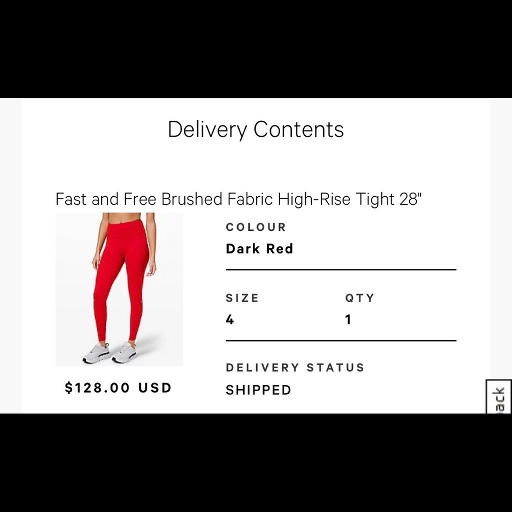 Fast and Free High-Rise Tight 28” Size: 4 color: Dark Red